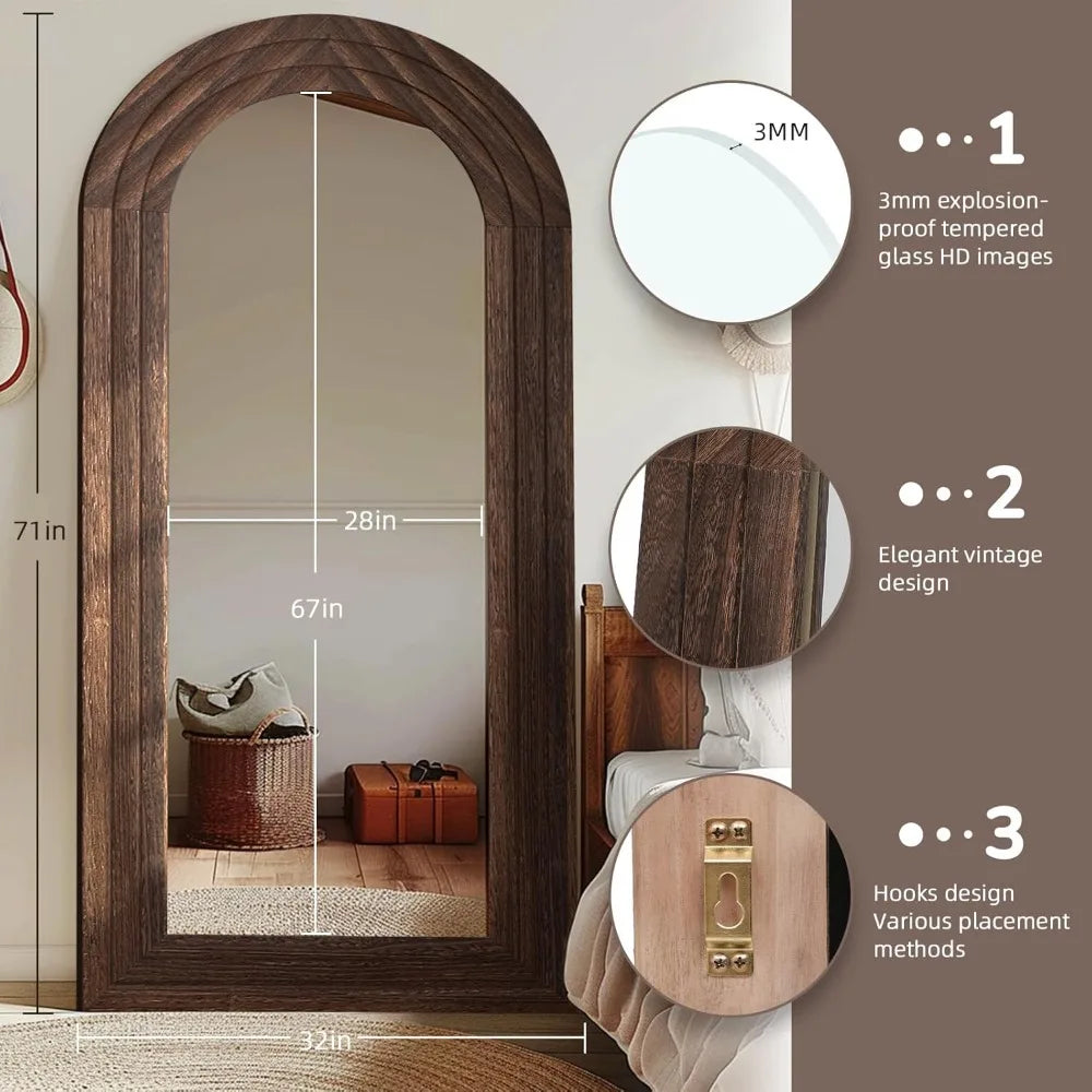 Farmhouse Arched Full-Length Mirror product view 2