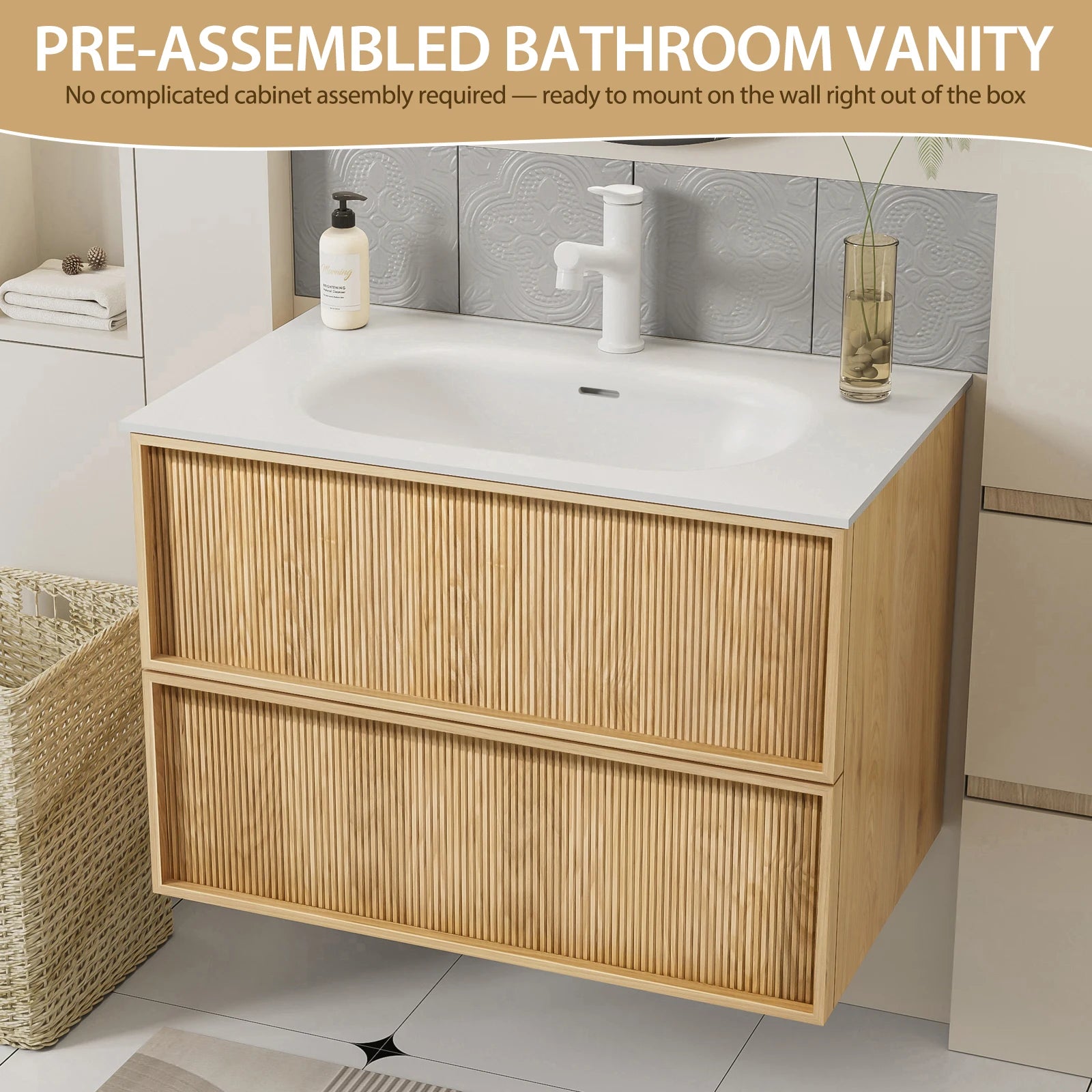 Floating Bathroom Vanity with Sink product view 3