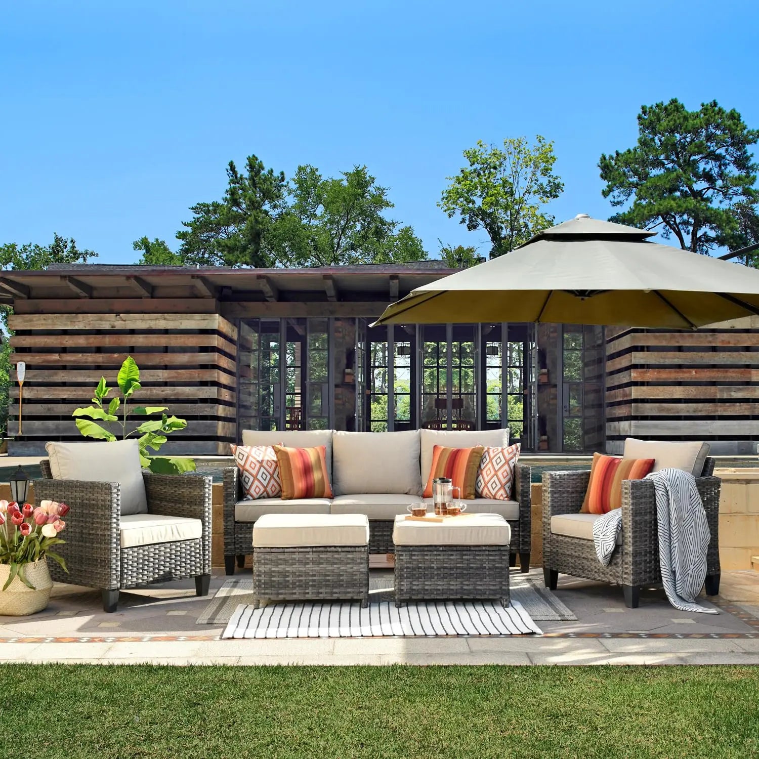 Patio Dining & Lounge Set, 5-Piece product view 1