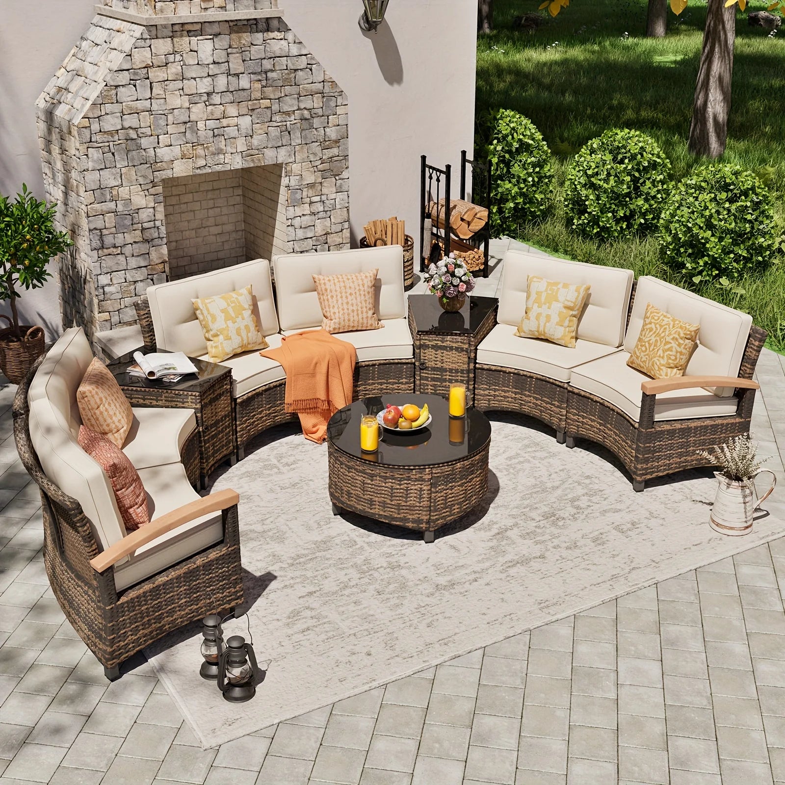 Curved Patio Sectional Sofa product view 1