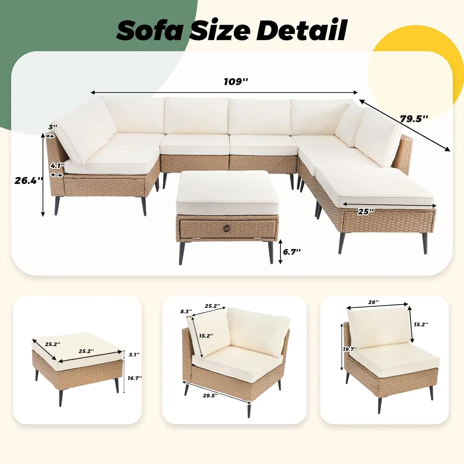 8-Piece Outdoor Patio Lounge Set product view 2