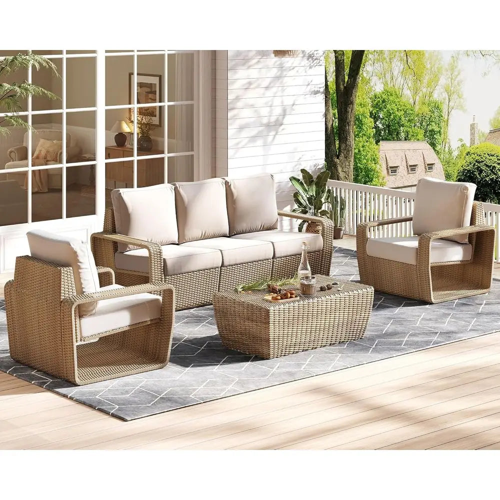 Wicker Patio Sofa Set product view 1