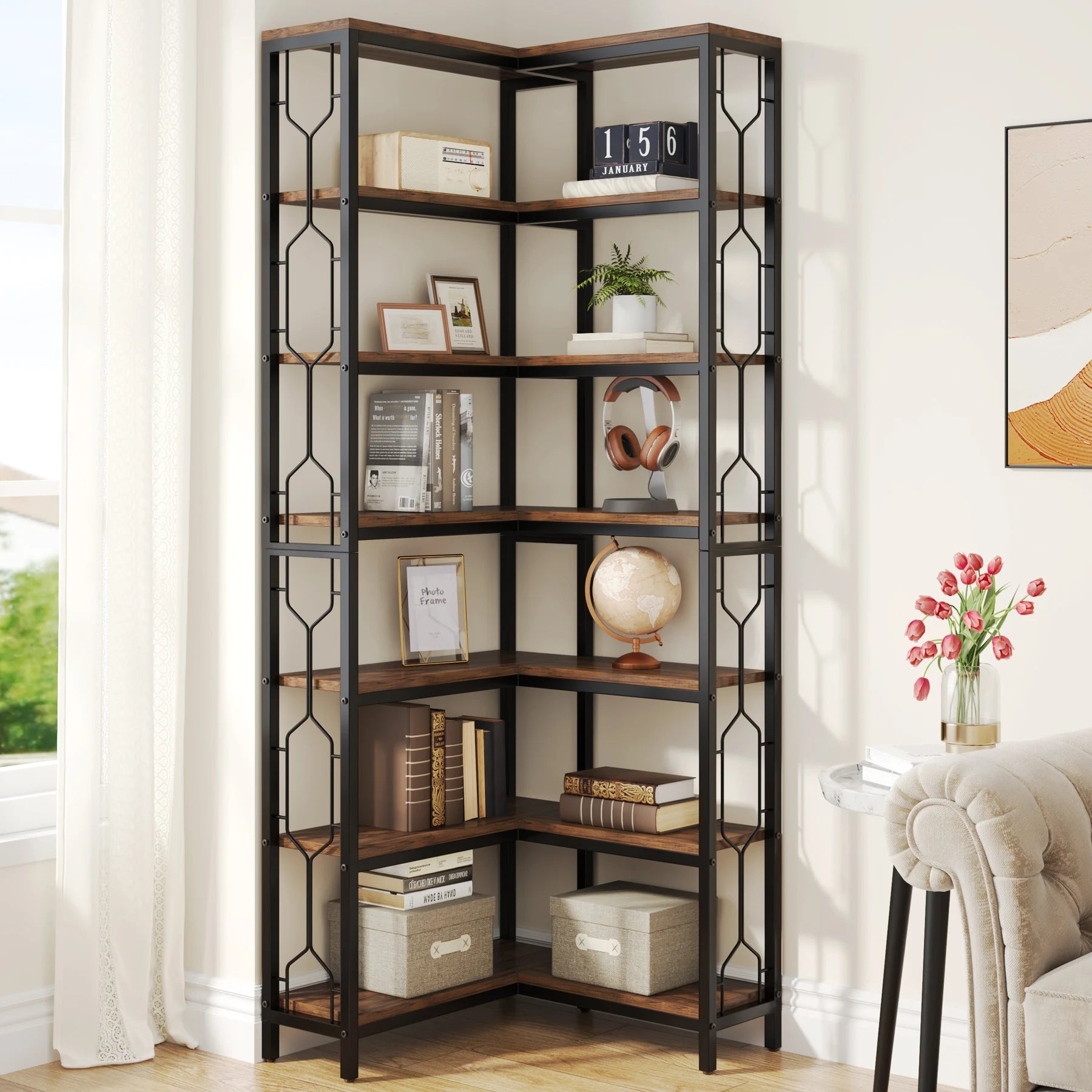 Industrial Corner Bookshelf product view 1