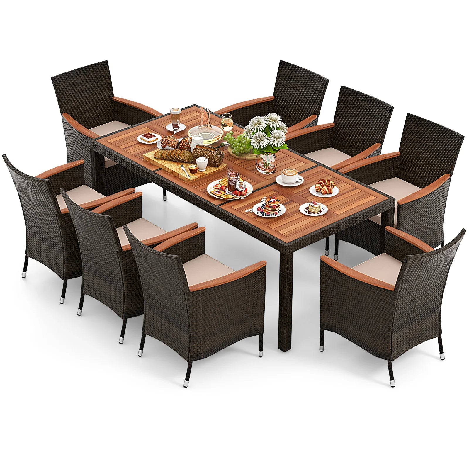 Wicker Patio Dining Set — 9 Pieces product view 2