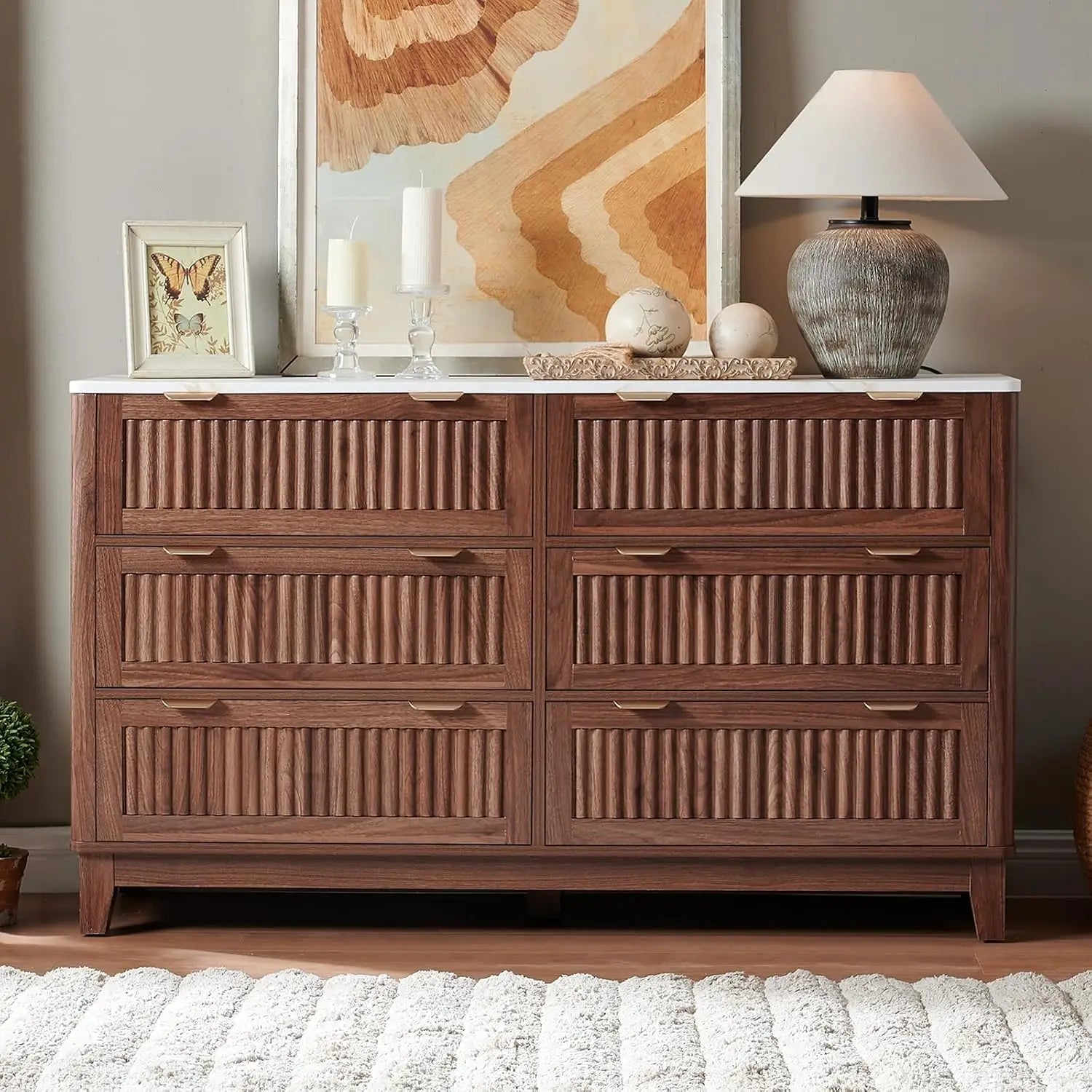 Fluted Six-Drawer Dresser product view 5