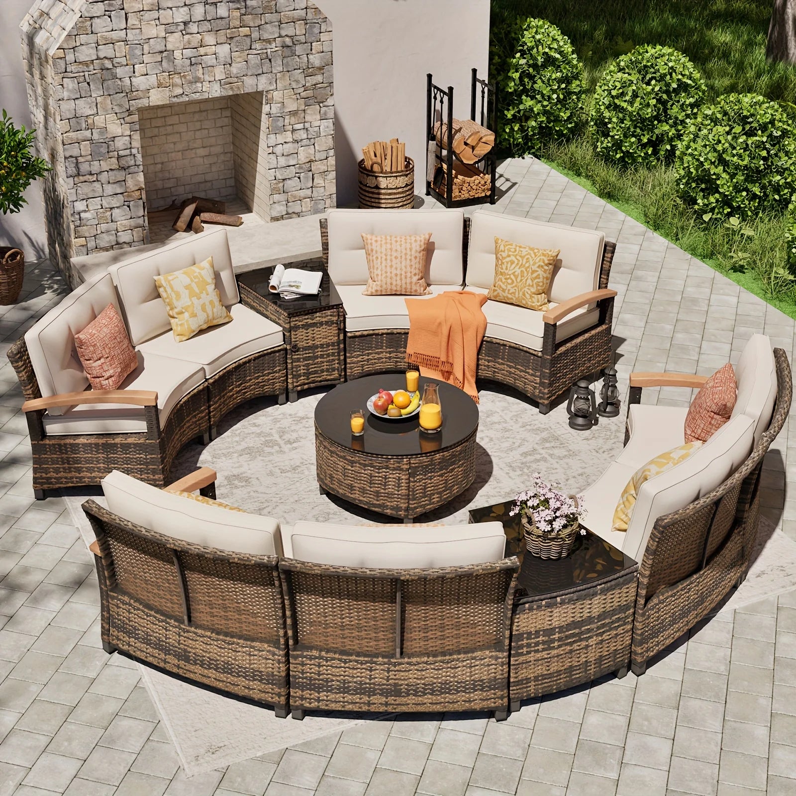 Curved Patio Sectional Sofa product view 7