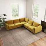 Amber Yellow Velvet Corner Sectional product view 6
