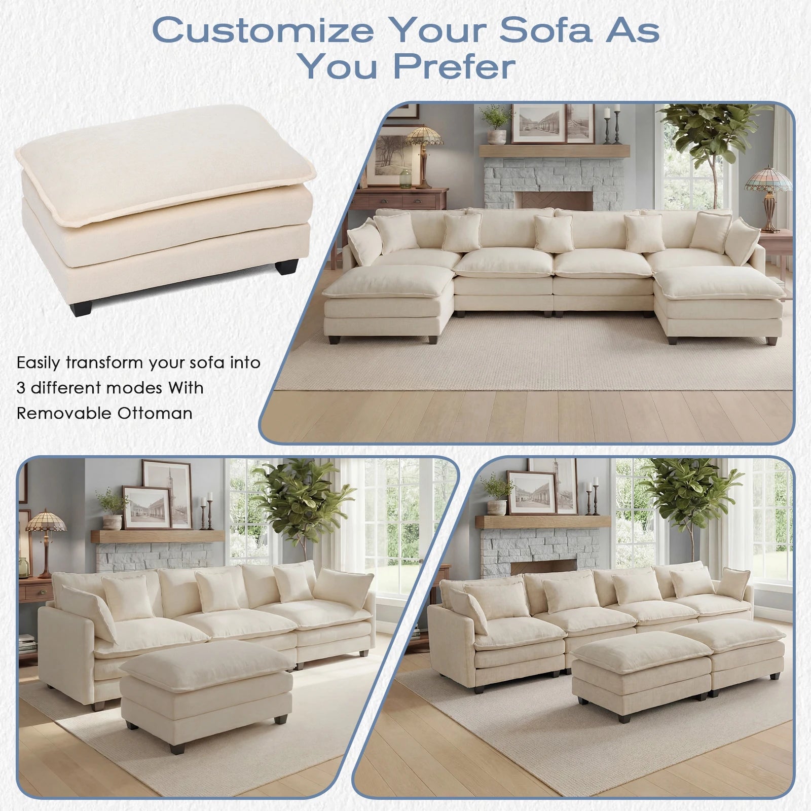 Modular Sectional Sofa with Ottoman product view 4