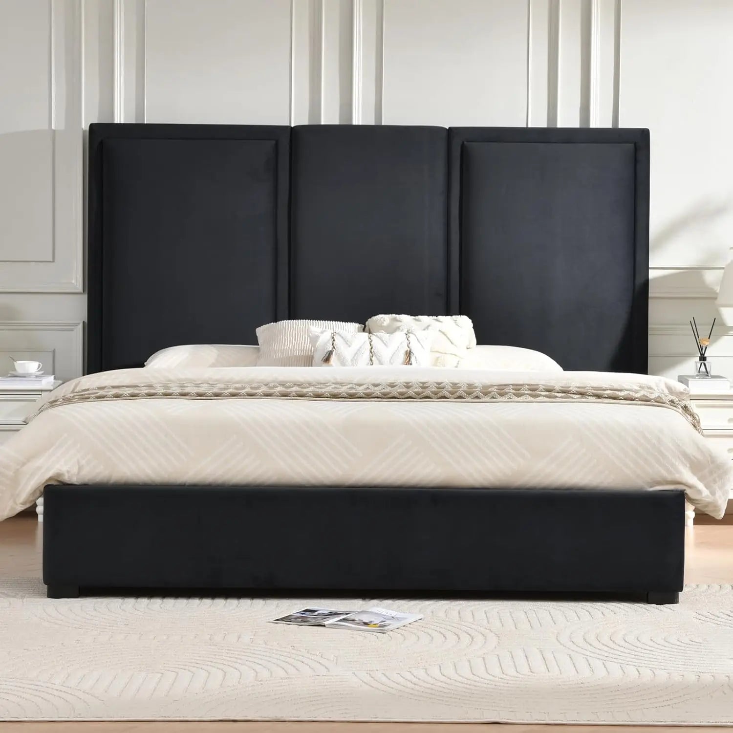 King Bed Frame with High Headboard product view 3