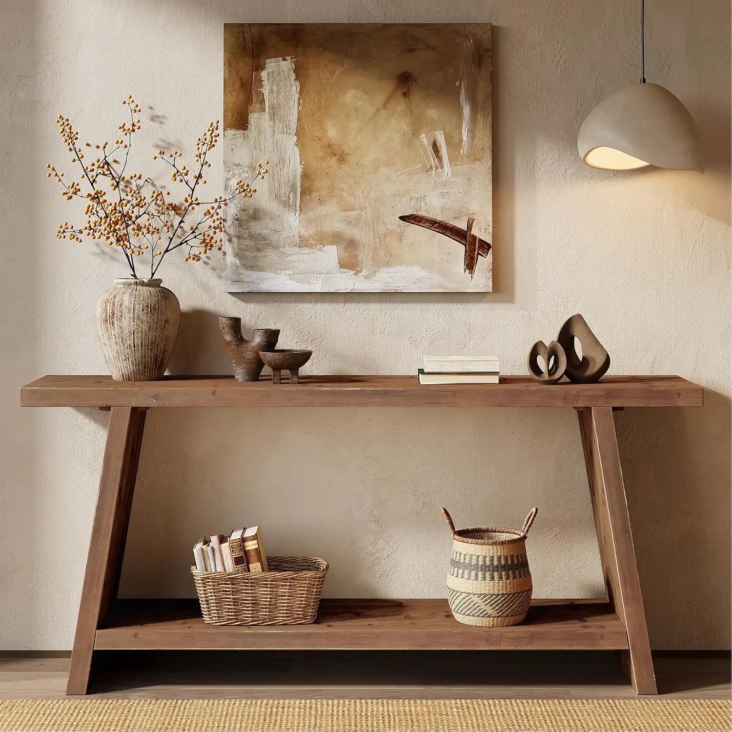 Farmhouse Solid Wood Console Table product view 4