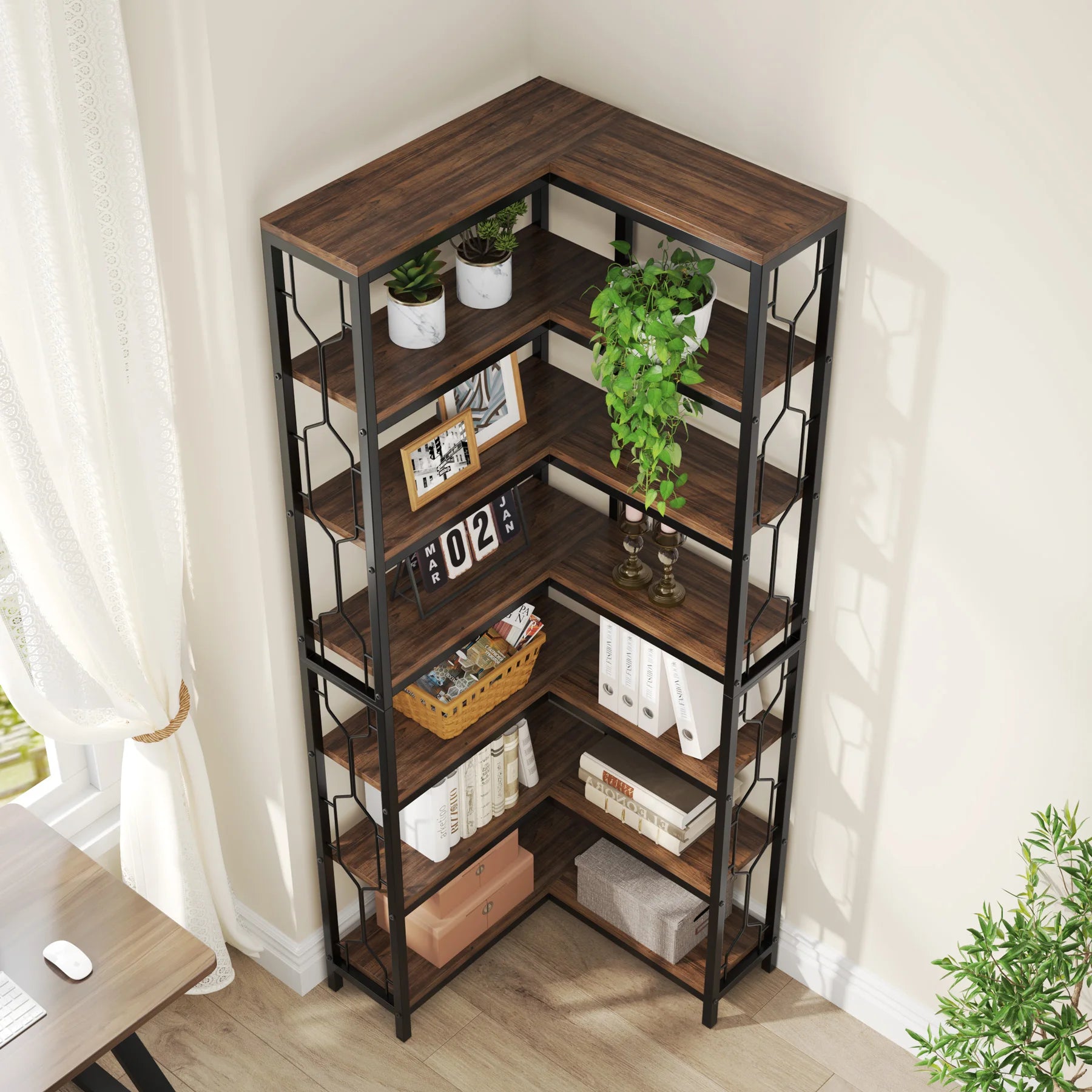 Industrial Corner Bookshelf product view 6