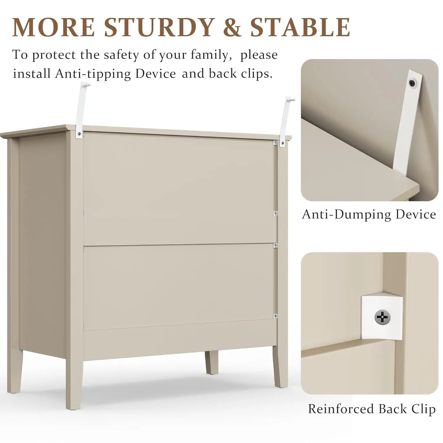 3-Drawer Nightstand product view 6