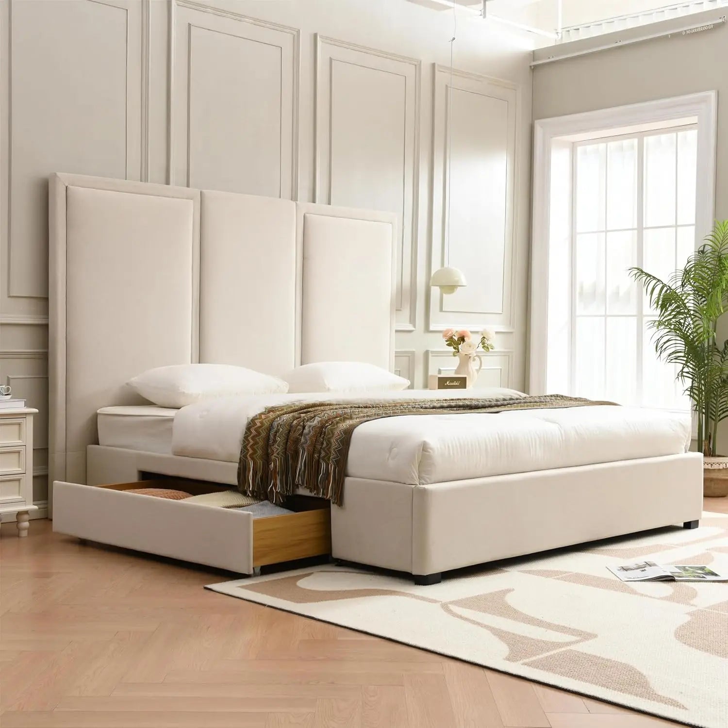 King Bed Frame with High Headboard product view 7