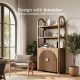 72″ Arched Bookcase with Storage product view 3
