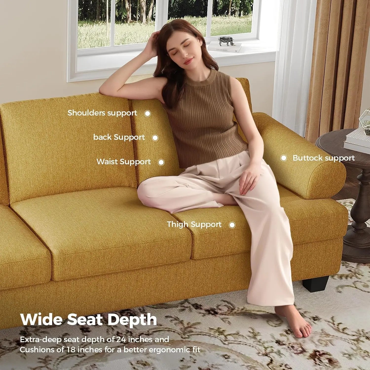 Mid-Century 3-Seat Sofa product view 4
