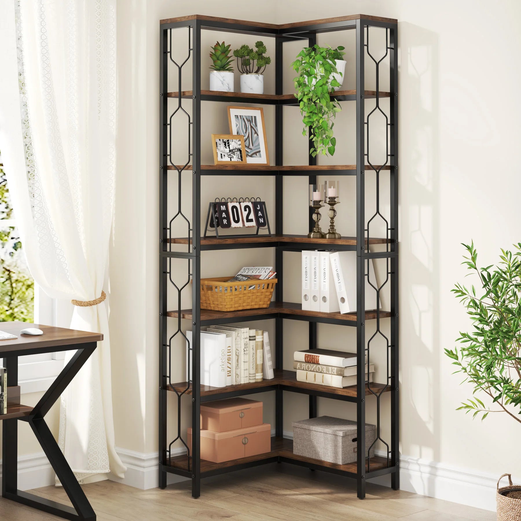 Industrial Corner Bookshelf product view 3