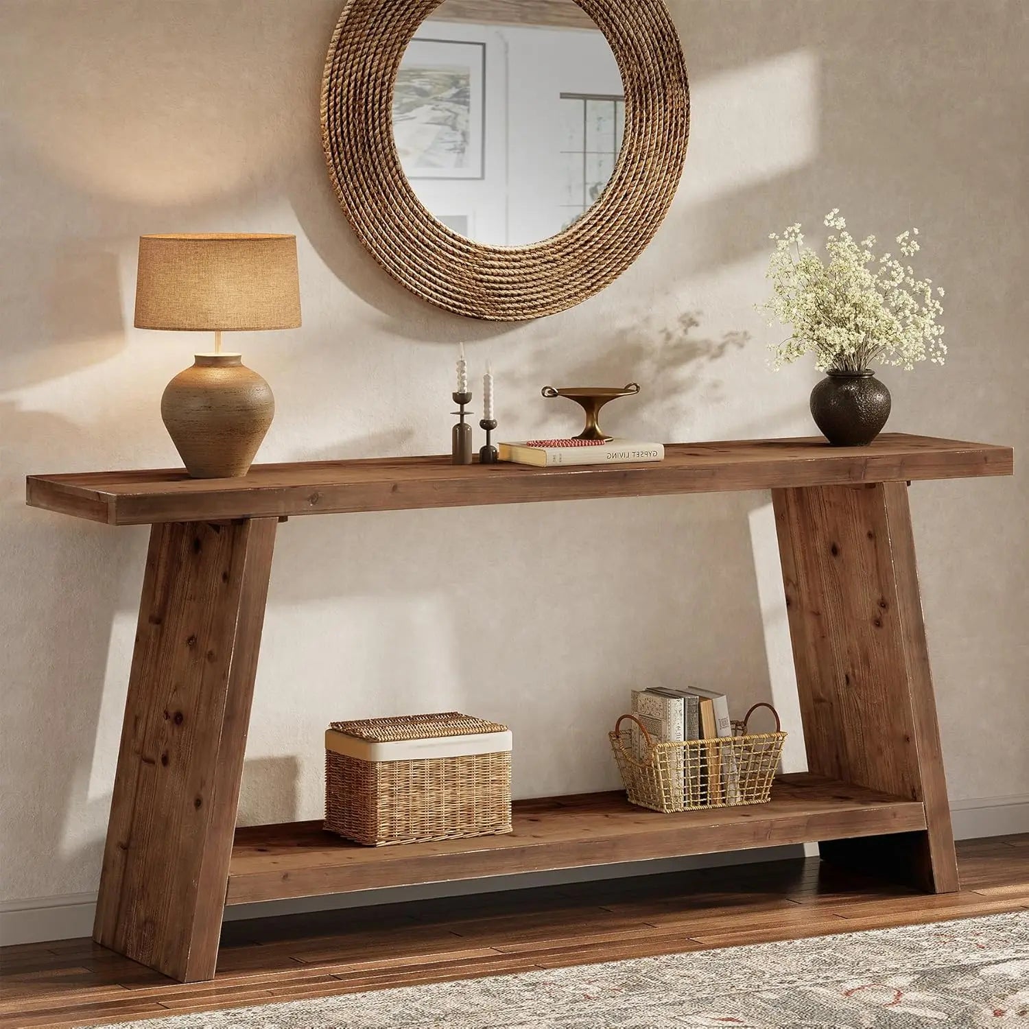 Farmhouse Solid Wood Console Table product view 5