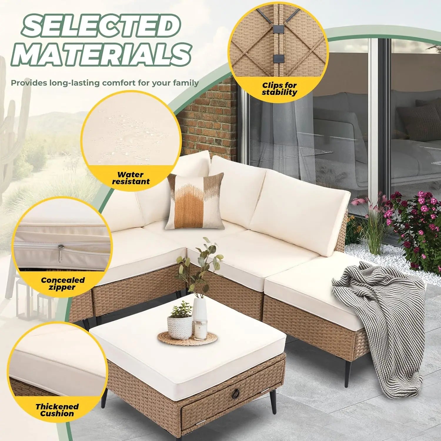 8-Piece Outdoor Patio Lounge Set product view 4