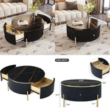 Modern Black & Gold Round Coffee Table product view 1