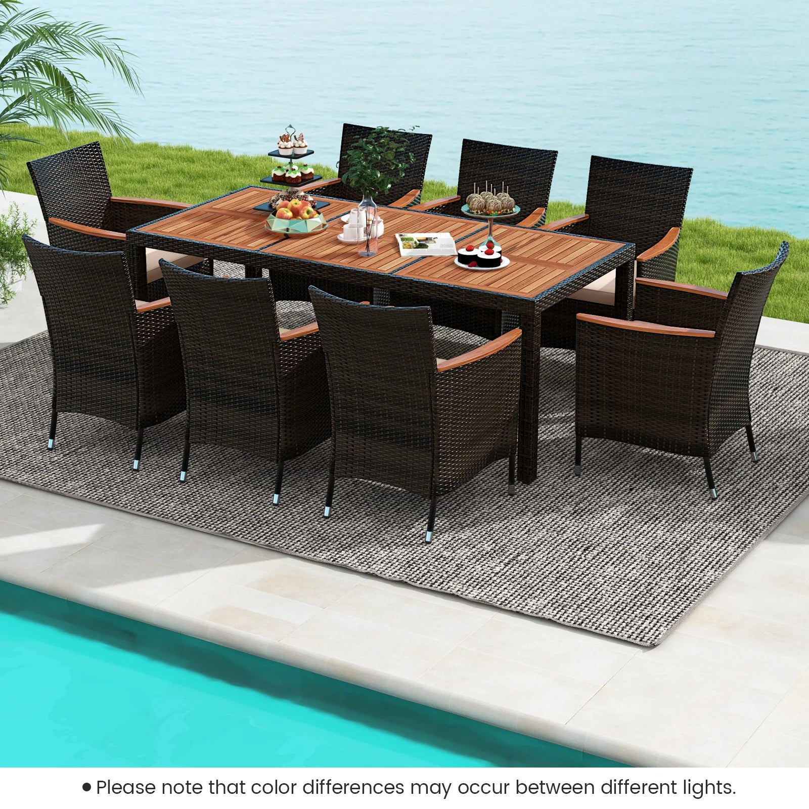Wicker Patio Dining Set — 9 Pieces product view 4