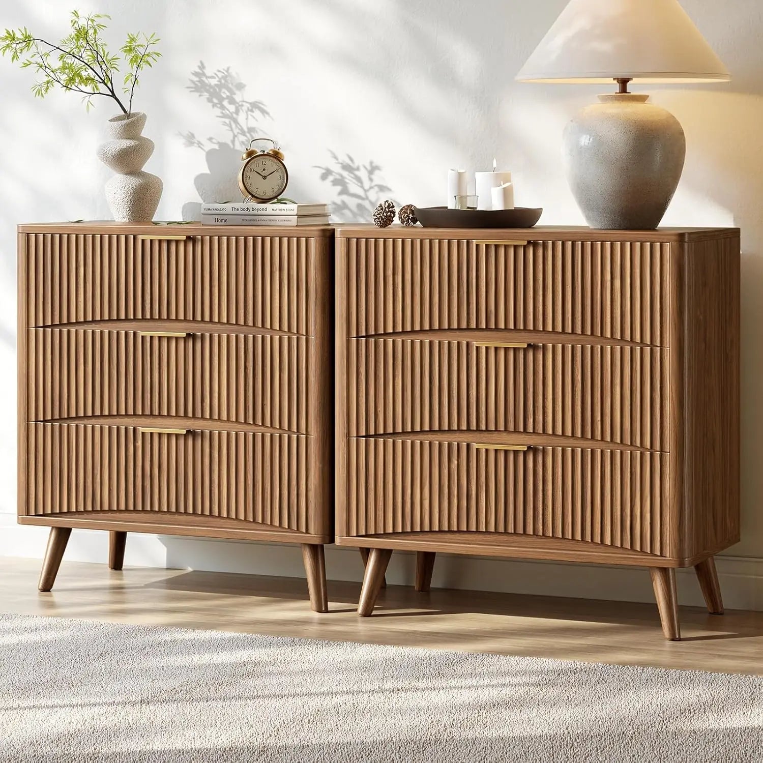 Oversized Fluted Nightstands — Set product view 7