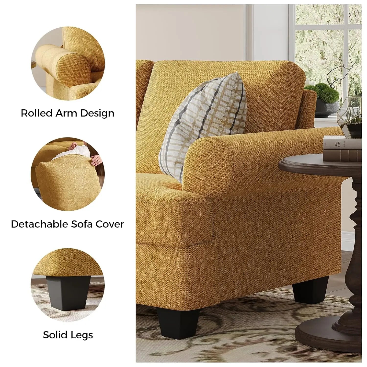 Mid-Century 3-Seat Sofa product view 5