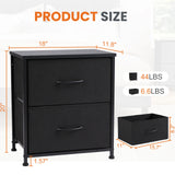 JHK Two-Drawer Bedside Table