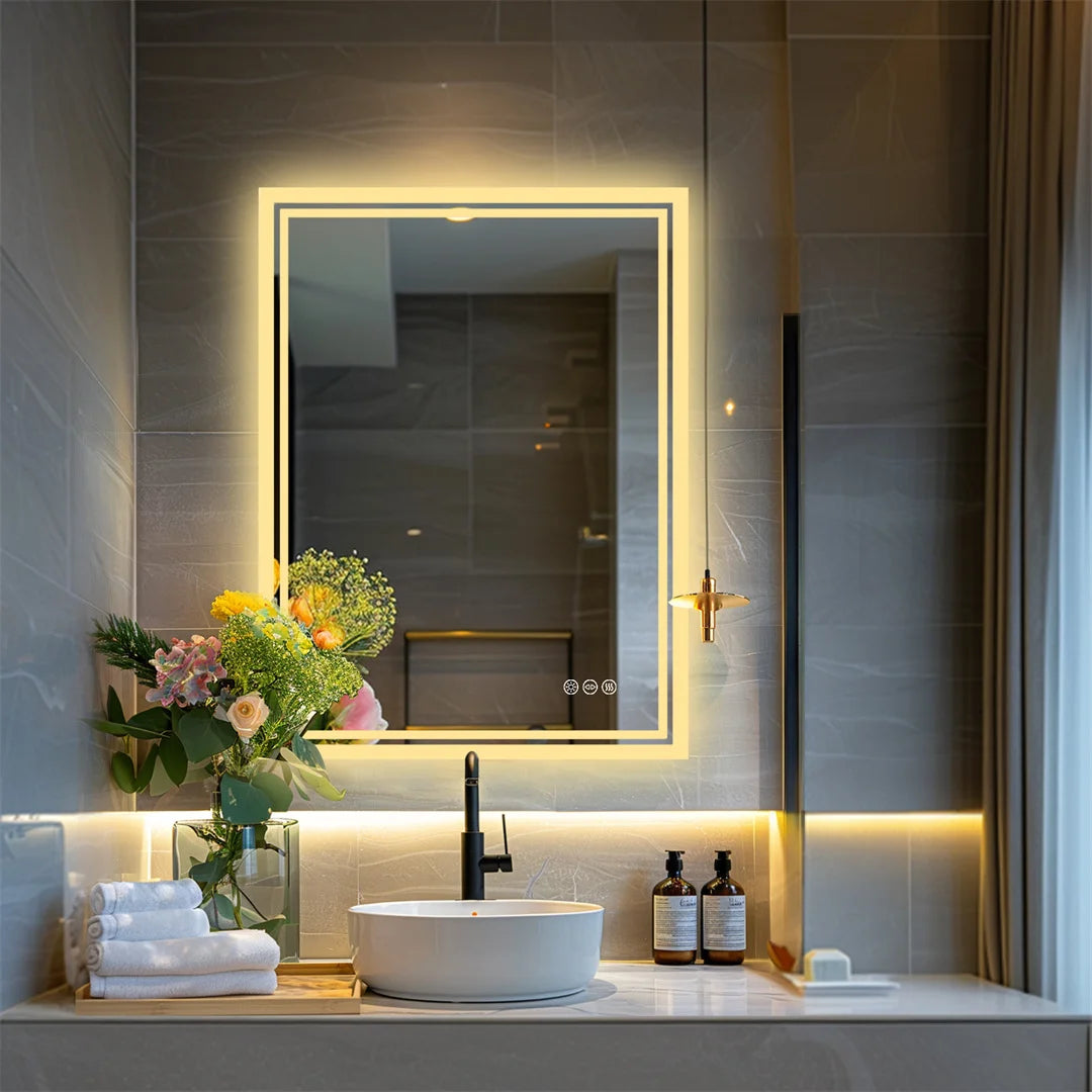 Frameless LED Backlit Bathroom Mirror product view 4