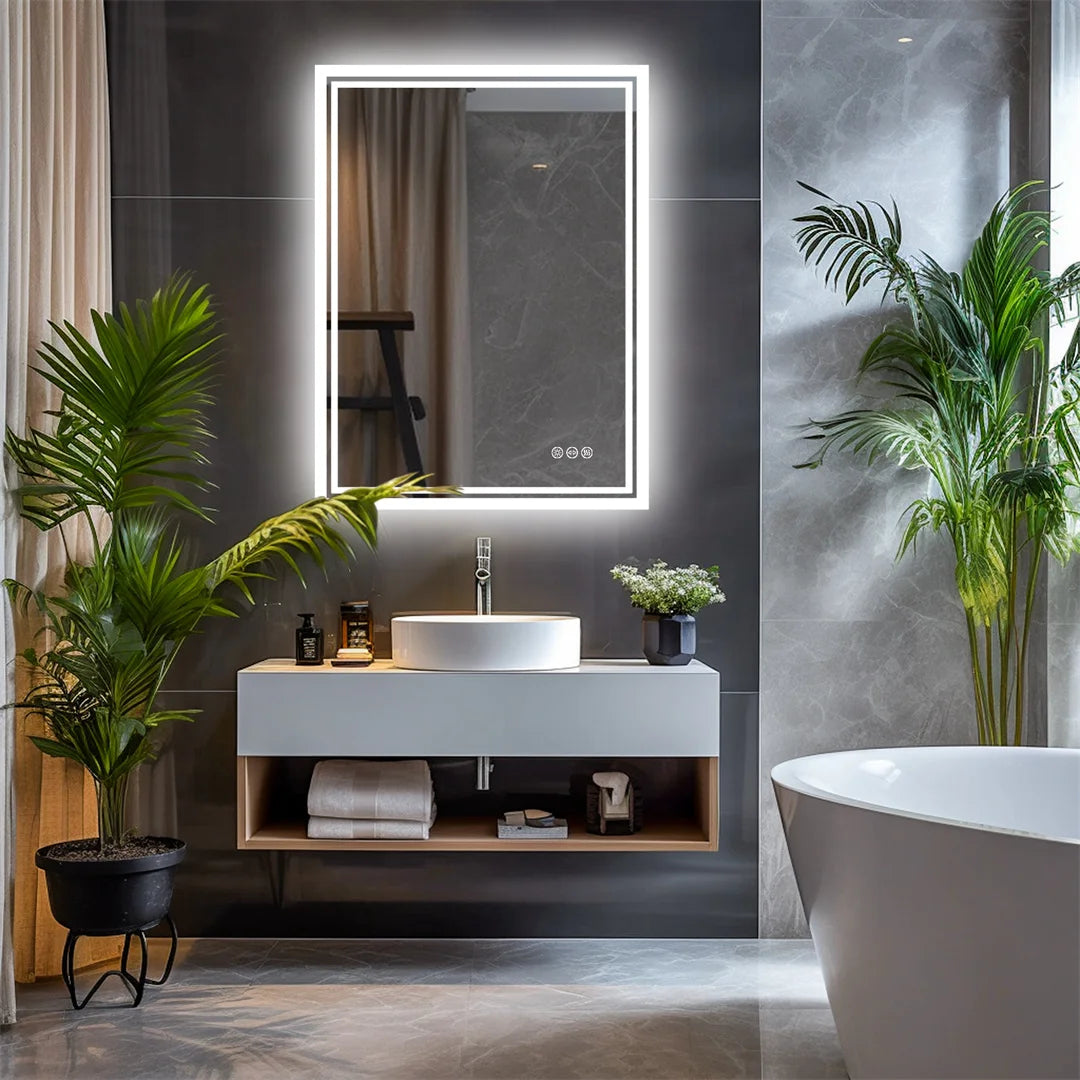 Frameless LED Backlit Bathroom Mirror product view 2