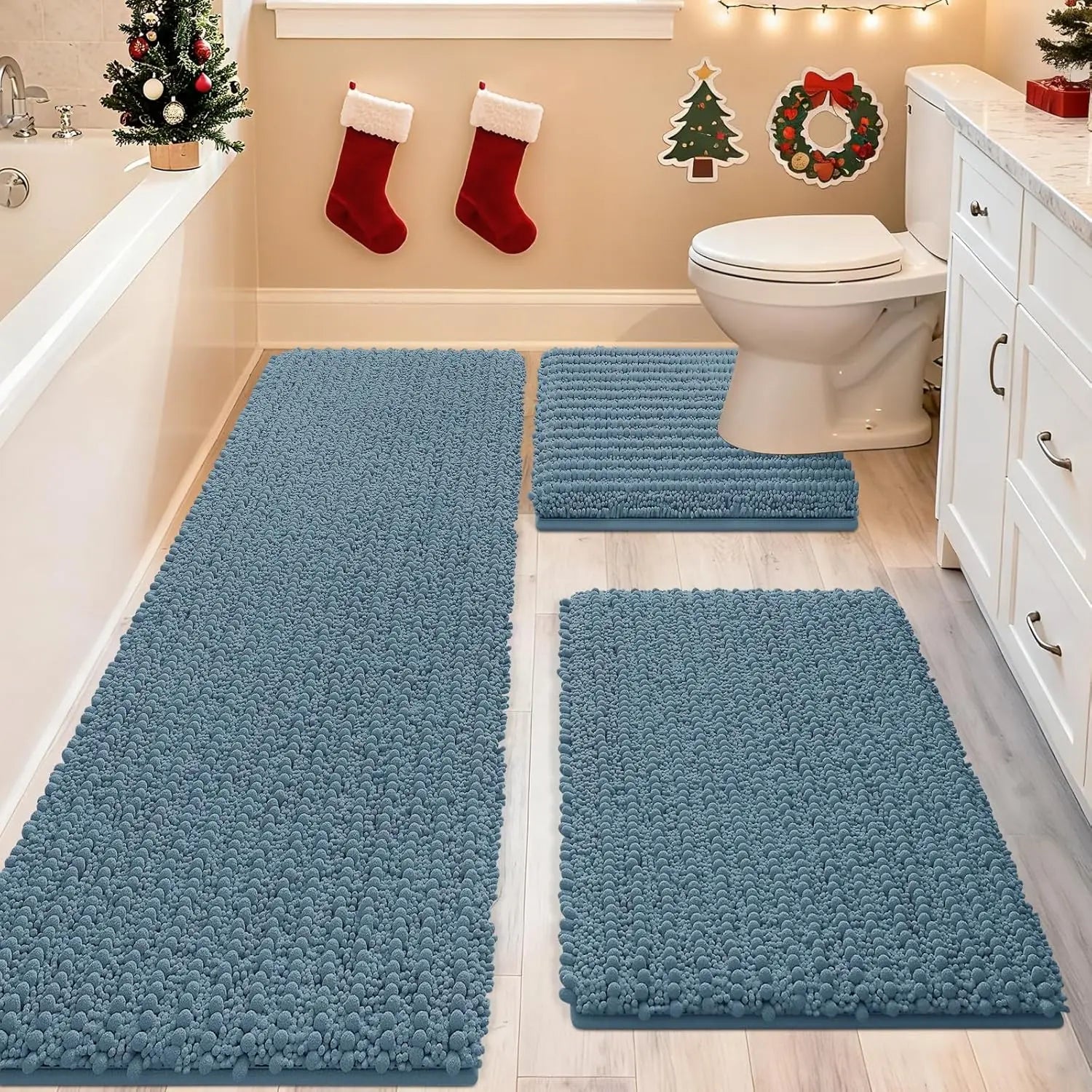 Haze Blue Bathroom Rug Set product view 1