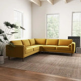 Amber Yellow Velvet Corner Sectional product view 1