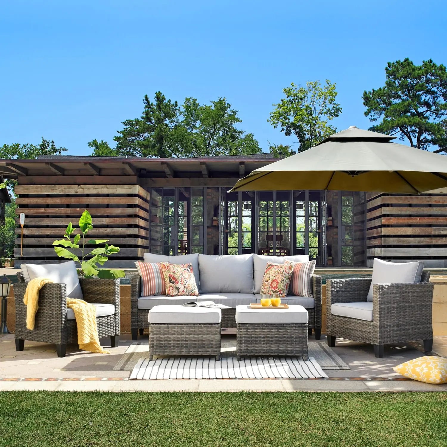 Patio Dining & Lounge Set, 5-Piece product view 7