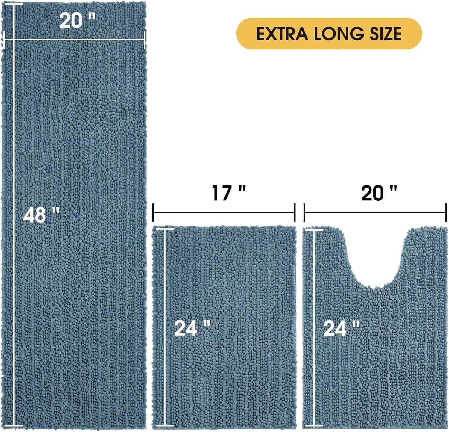 Haze Blue Bathroom Rug Set product view 2