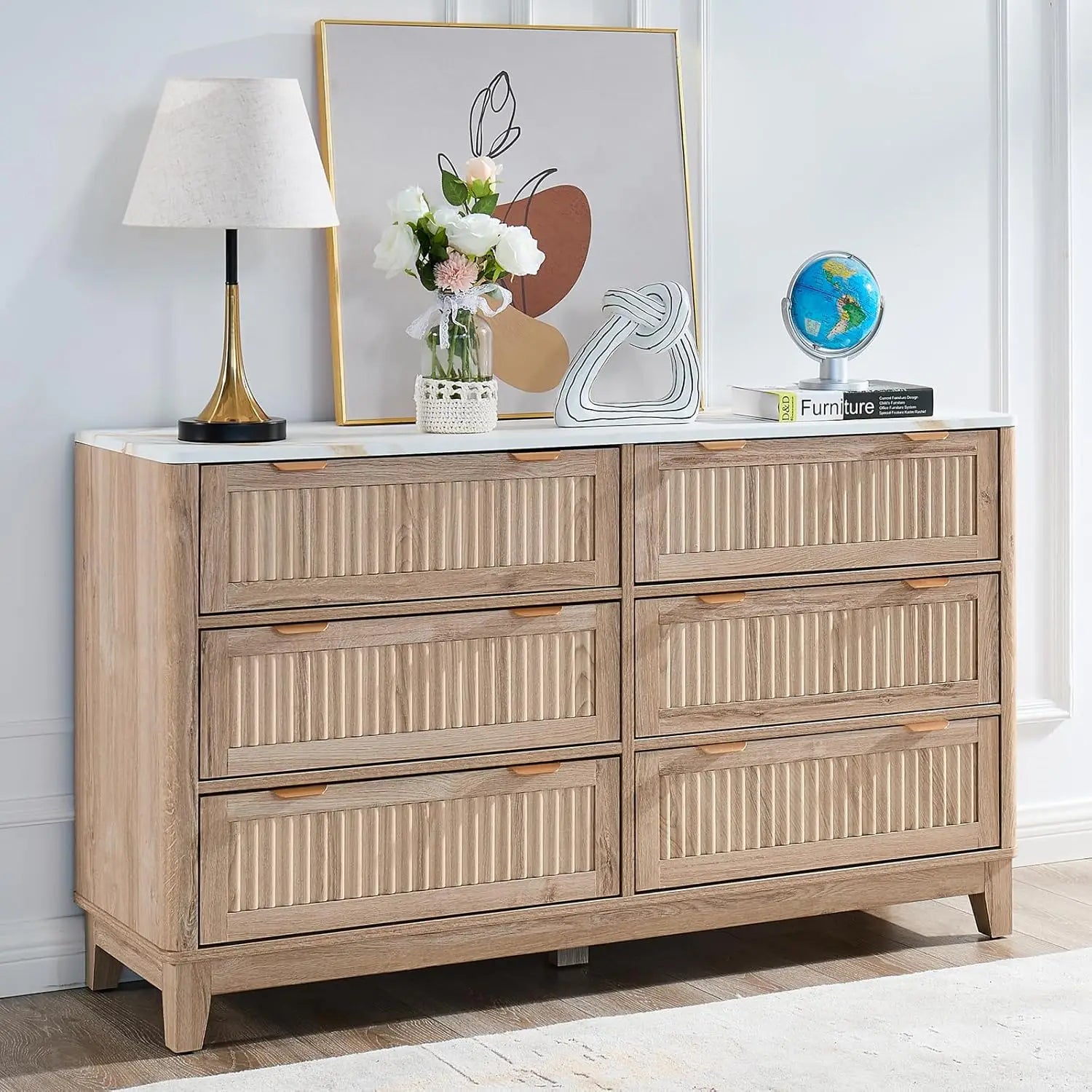 Fluted Six-Drawer Dresser product view 6
