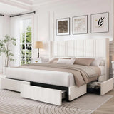 King Bed Frame with 4 Storage Drawers product view 1