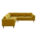 Amber Yellow Velvet Corner Sectional product view 3