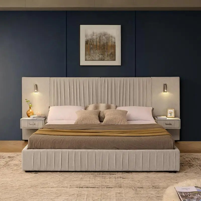Chenille Upholstered Bed Frame product view 3