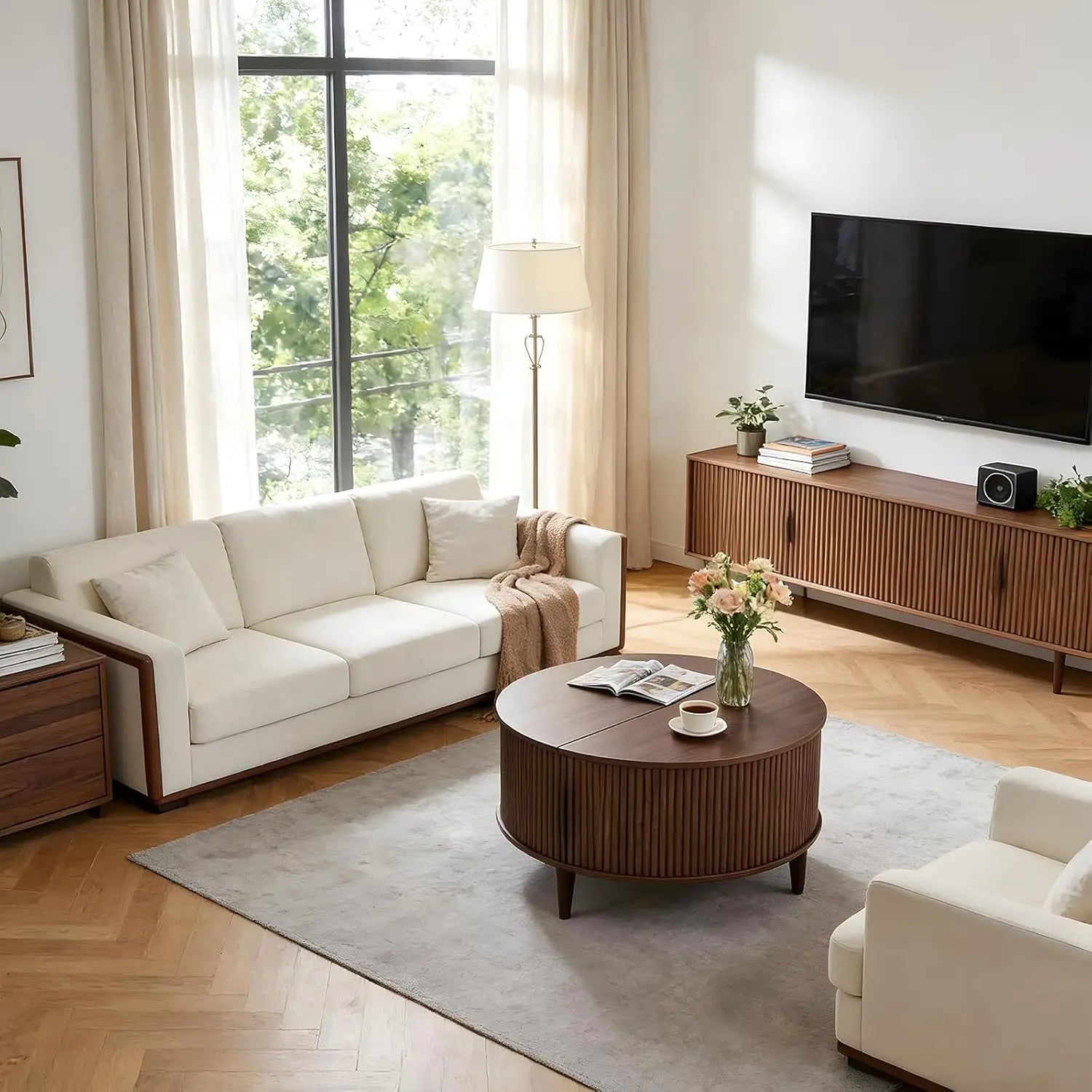 Round Coffee Table with Storage product view 3