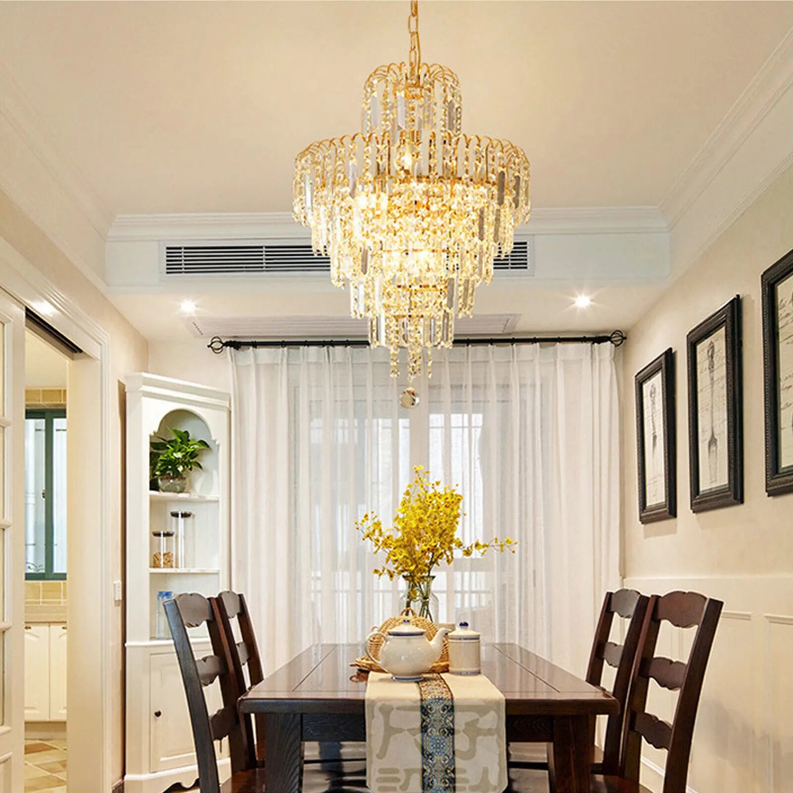 The Halo — Modern K9 Crystal Chandelier product view 1
