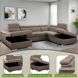 Oversized U-Shaped Sleeper Sectional with Pullout Bed product view 4