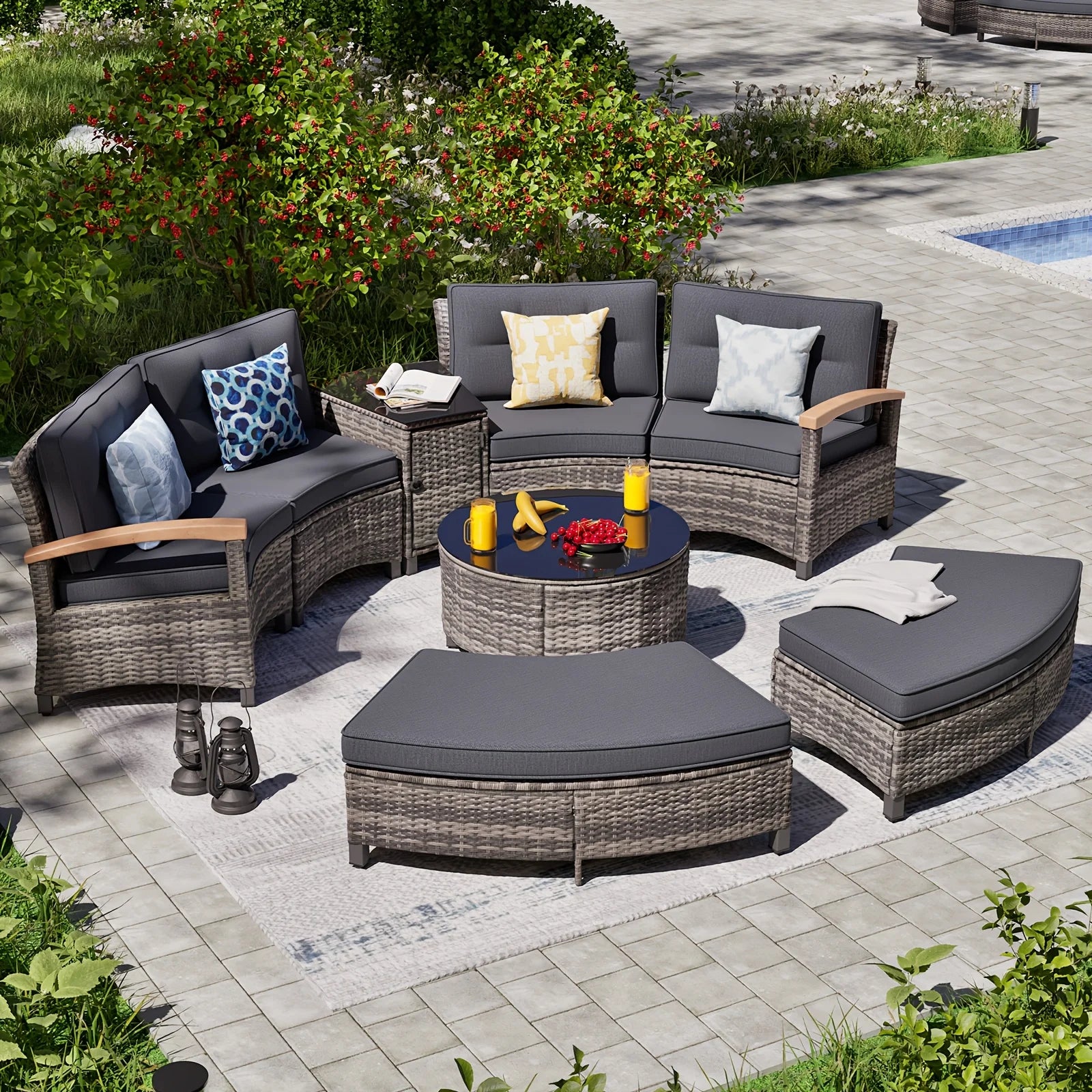 Curved Patio Sectional Sofa product view 3
