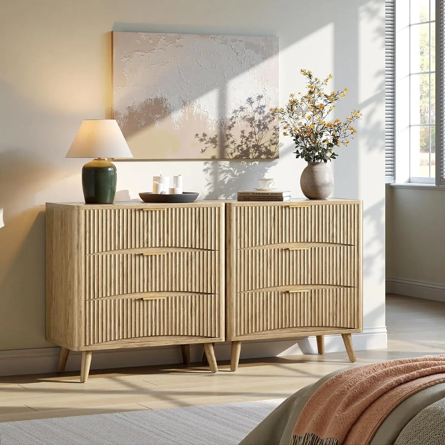 Oversized Fluted Nightstands — Set product view 6