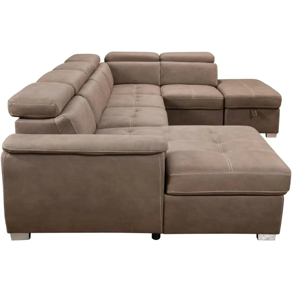 Oversized U-Shaped Sleeper Sectional with Pullout Bed product view 6