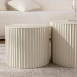 Modern Round Fluted Coffee Table Set product view 6