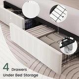 King Bed Frame with 4 Storage Drawers product view 3