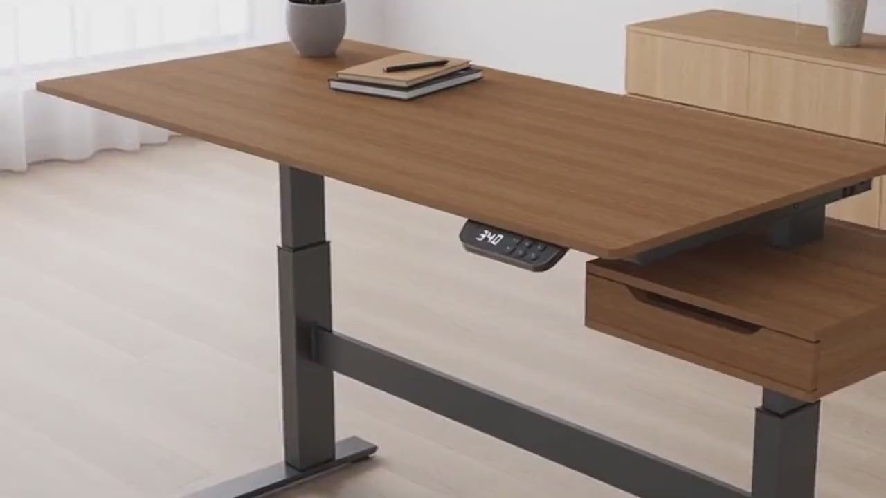 L-Shaped Adjustable Standing Desk in a modern home office