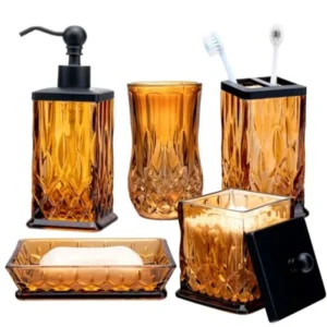 5 Pcs Amber Glass Set