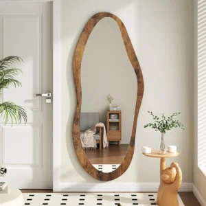 Large Mirror with Wood Frame