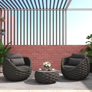 3 Pieces Aluminum Patio Furniture Set