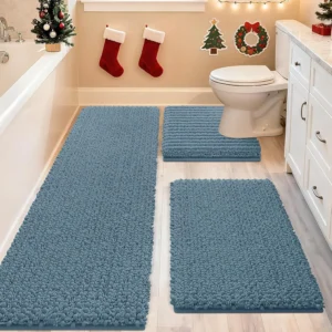 Haze Blue Bathroom Rug Set